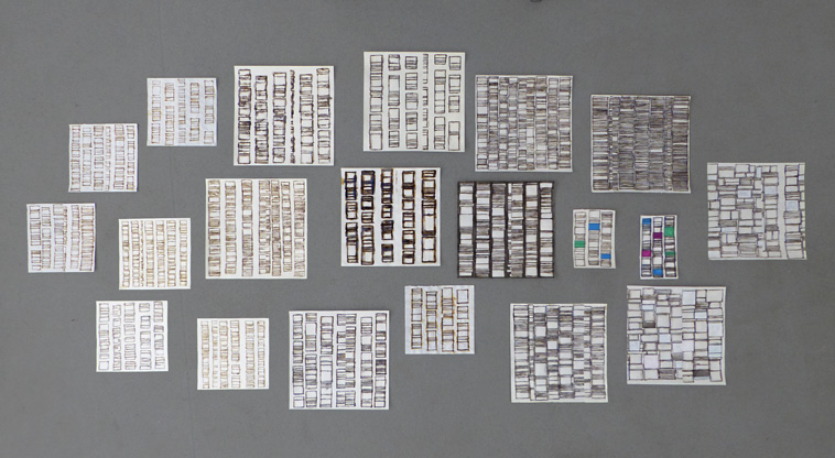 Philip Bradshaw, Studio installation, Stacks drawings